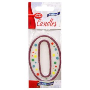 20300 3 in. Betty Crocker Numeral No 0 Candle