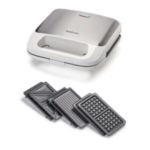 Betty Crocker 3-in-1 Indoor Grill, Sandwich & Waffle Maker Plus, White