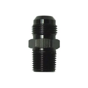 0.375 in. Straight Adaptor Fittings - 8 AN & NPT, Black