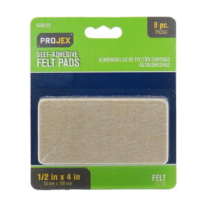 0.5 x 4 in. Felt Self Adhesive Surface Pad, Brown - Pack of 8