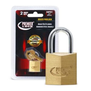 0.75 in. Solid Brass Padlocks - Polished - Diamond Design with 2 Keys