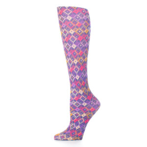 10 in. Womens Ankle Sock with Dot Matrix Pattern, Purple