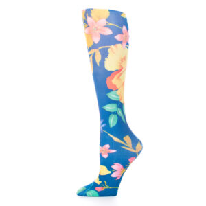 10 in. Womens Ankle Sock with Paradise Pattern, Navy