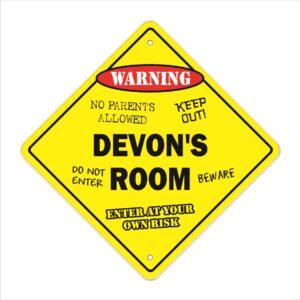 12 x 12 in. Crossing Zone Xing Room Sign - Devons