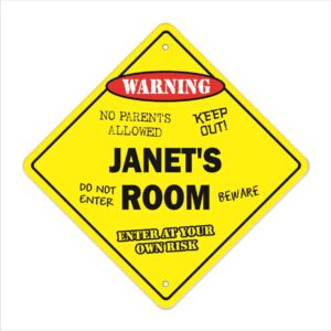 12 x 12 in. Crossing Zone Xing Room Sign - Janets