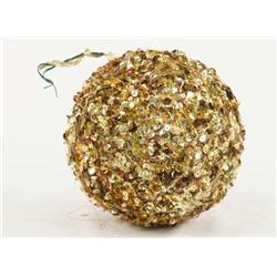 150 mm Sequin Ball Ornament, Gold Orange