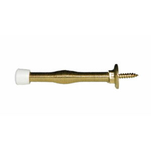 1508-605 3 in. Base Board Spring Door Stop, Polished Brass
