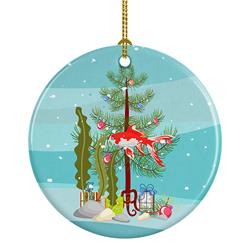 2.8 x 2.8 in. Unisex Comet Goldfish Merry Christmas Ceramic Ornament
