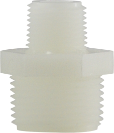 28621W 0.37 x 0.12 in. White Nylon Reducer Hex Nipple