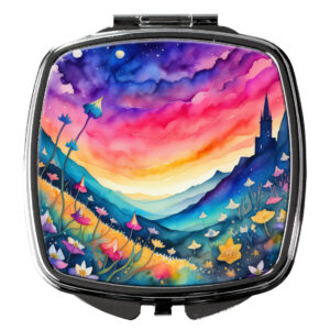 3 x 2.75 in. Colorful Campanula Compact Mirror