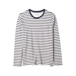 #4kids Essential Pocket Long Sleeve T-Shirt (Little Kids/Big Kids) (Navy/Cream) Kid's Clothing