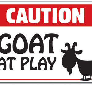 5 x 7 in. Caution Goat At Play Decal - Animalfarm Country Parking