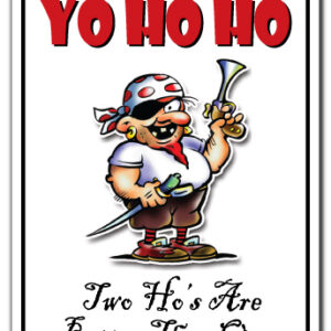 5 x 7 in. Yo Ho Ho Two Hos Are Better Than One Decal - Pirate