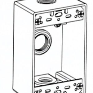 570205179 1B-50-3 3.5 in. Holes 1 Gang Weatherproof Box, Gray