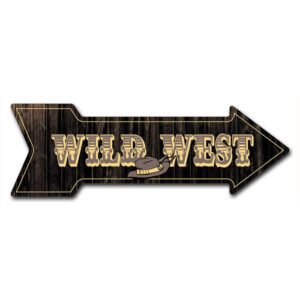 6 x 18 in. Indoor & Outdoor Decor Direction Sticker Vinyl Wall Decals - Wild West - 24 in.