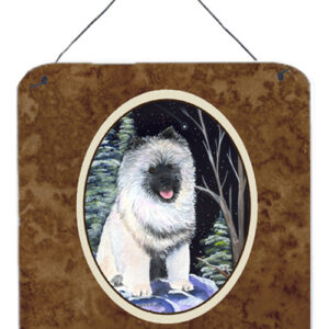 6 x 6 in. Starry Night Keeshond Aluminium Metal Wall or Door Hanging Prints