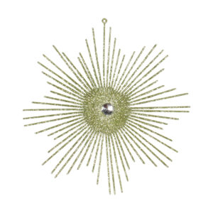 6.5 in. Celadon Glitter Snowflake Burst Christmas Ornament 6 per Bag