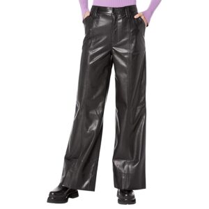 7 For All Mankind Faux Leather Easy Trousers (Jet Set) Women's Casual Pants