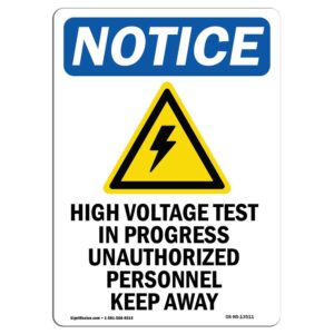 7 x 10 in. OSHA Notice Sign - High Voltage Test