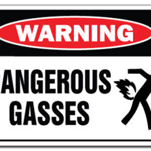 8 x 12 in. Dangerous Gases Warning Decal - Fart Farting Pass Gas Stink