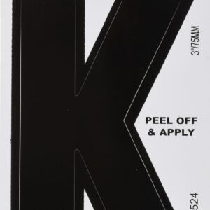 841524 3 in. Black Glossy Vinyl Die-Cut Adhesive Letter - K pack of 6