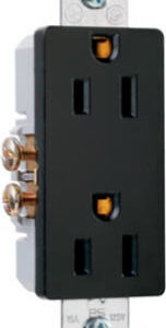 885BKCC12 Decorator Outlet, 15A, Black