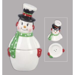 91043 Ceramic Snowman Stacking Salt & Pepper - Set of 2