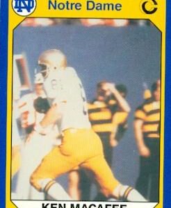 91188 Ken Macafee Football Card Notre Dame 1990 Collegiate Collection No. 23