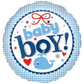 A2-4102 18 in. Baby Boy Gingham Vlp Balloon