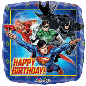 A3-2381 18 in. Justice League Happy Birthday HX Party Balloon