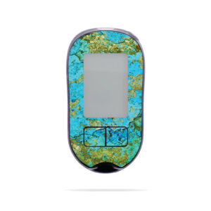 ACCAVPL-Teal Marble Skin for Accu-Chek Aviva Plus - Teal Marble