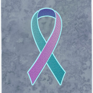AN1217MP Teal- Pink And Blue Ribbon For Thyroid Cancer Awareness Mouse Pad- Hot Pad Or Trivet- 7.75 x 9.25 In.