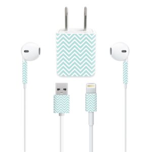 APIPH6CH-Aqua Chevron Skin for Apple iPhone Charge Kit Wrap Cover Sticker - Aqua Chevron