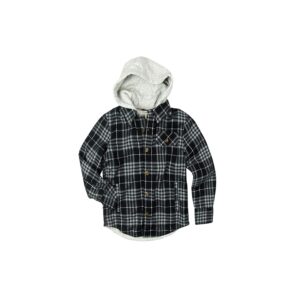 Appaman Kids Glen Hooded Insulated Jacket (Toddler/Little Kids/Big Kids) (Black Plaid) Men's Clothing