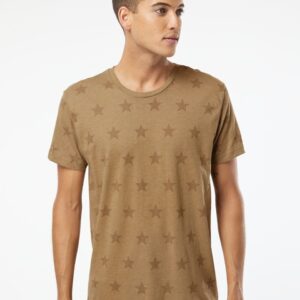 B03838543 Star Print T-Shirt, Military Green Star - Small