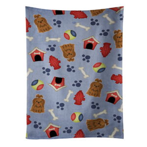 BB2699KTWL Dog House Collection Shih Tzu Silver Chocolate Kitchen Towel