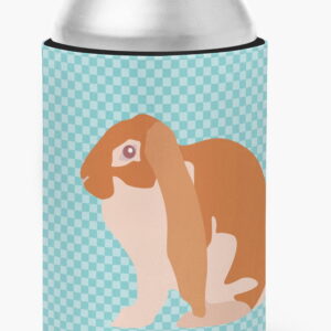 BB8136CC English Lop Rabbit Blue Check Can or Bottle Hugger