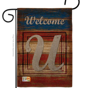 BD-PA-G-130125-IP-DB-D-US14-BD 13 x 18.5 in. Patriotic U Initial Burlap Americana Impressions Decorative Vertical Double Sided Garden Flag