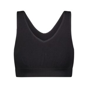 BRABAR Soft V-Neck Crop Bra (Black) Girl's Bra
