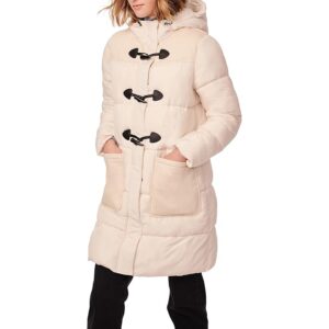 Bernardo Fashions Combo Fabric Toggle Puffer (Warm White) Women's Clothing