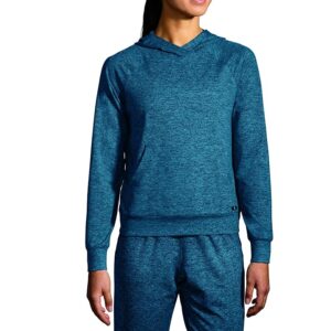 Brooks Luxe Hoodie (Heather Moroccan Blue) Women's Clothing