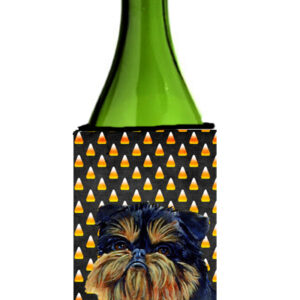 Brussels Griffon Candy Corn Halloween Portrait Wine bottle sleeve Hugger 24 oz.