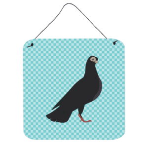 Budapest Highflyer Pigeon Blue Check Wall or Door Hanging Prints, 6 x 6 in.