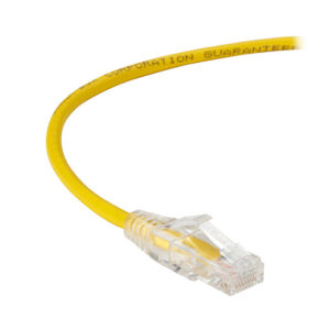 C6APC28-YL-01 Slim-Net 28-AWG CAT6A 500-MHz Ethernet PVC Patch Cable - Snagless, Yellow - 1 ft.