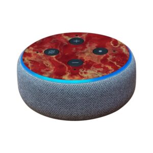 CF-AMEDOT3-Crimson Marble Carbon Fiber Skin Decal Wrap for Amazon Echo Dot 3rd Gen Sticker - Crimson Marble