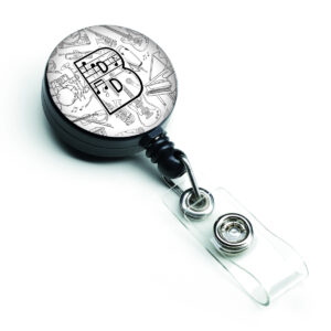CJ2007-BBR Letter B Musical Note Letters Retractable Badge Reel