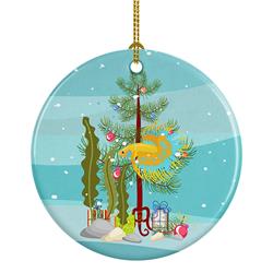 CK4523CO1 2.8 x 2.8 in. Unisex CrownTail Betta Merry Christmas Ceramic Ornament