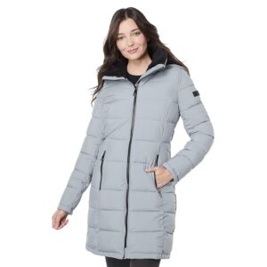Calvin Klein Stretch Walker Puffer Jacket (Grey) Women's Clothing