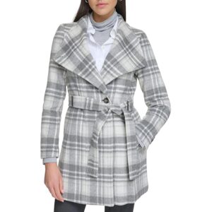 Calvin Klein Wool Wrap (Grey/Ivory) Women's Clothing