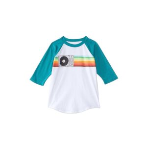 Chaser Kids Turntable Raglan Baseball Tee (Toddler/Little Kids) (White) Boy's Clothing